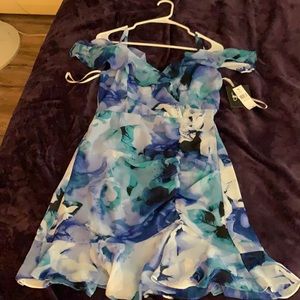 Size medium multi colored ruffled mini dress